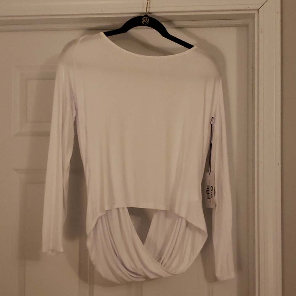 ZYIA White Namaste Long Sleeve T